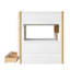 House-Shaped Bunk Bed with Storage Drawers & Shelves, Solid Wood Kids Loft Bed, Natural-1719278912