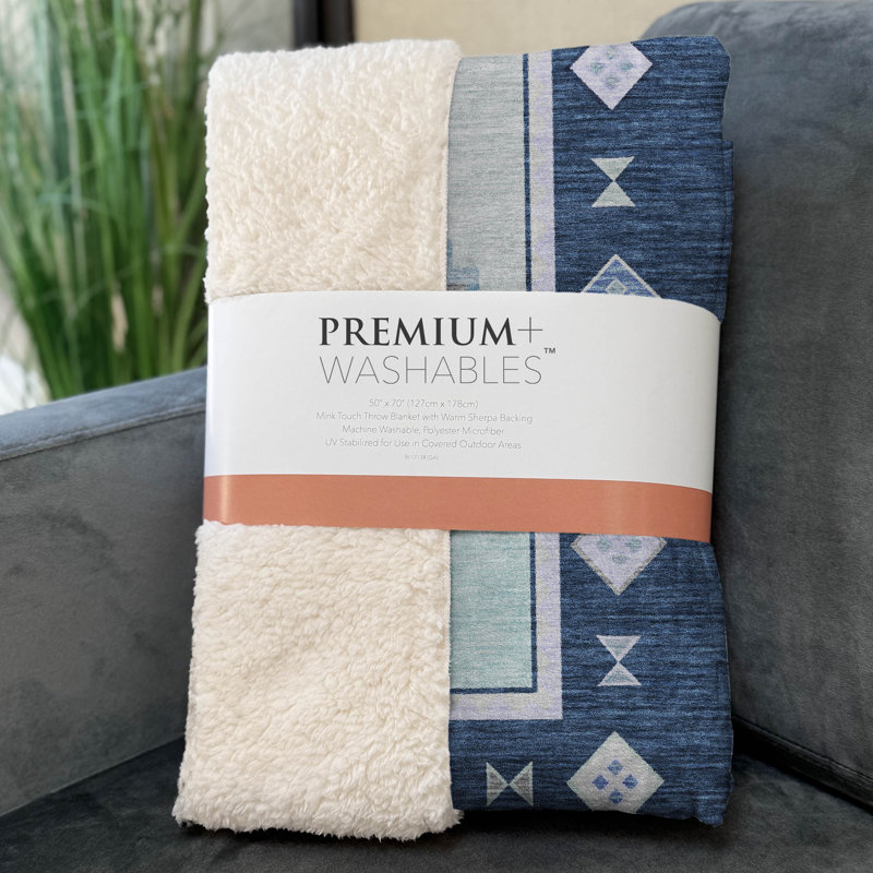 Jeté en sherpa One Pixie Street Ivory 50 po x 70 po, ivoire, Bleu marine; denim; bleu sarcelle; cobalt; beige;
