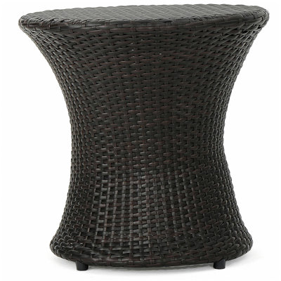 19" Kono Hourglass Table (No Glass Top) ,End table,Brown