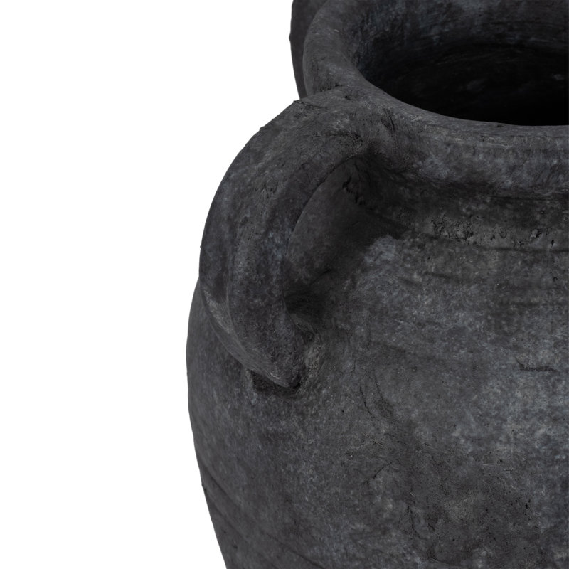 Handmade Ceramic / Porcelain Table Vase, Black, 12" H x 10" W x 10" D
