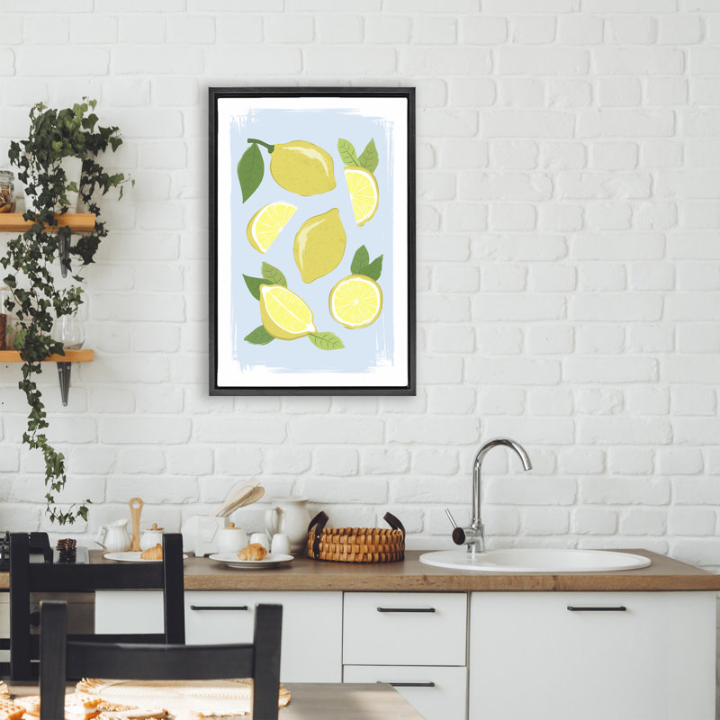 Cadre flottant pastel pastel d'été, design par Martina Pavlova, Cadre flottant noir de jais, H 25 po x l 17 po
