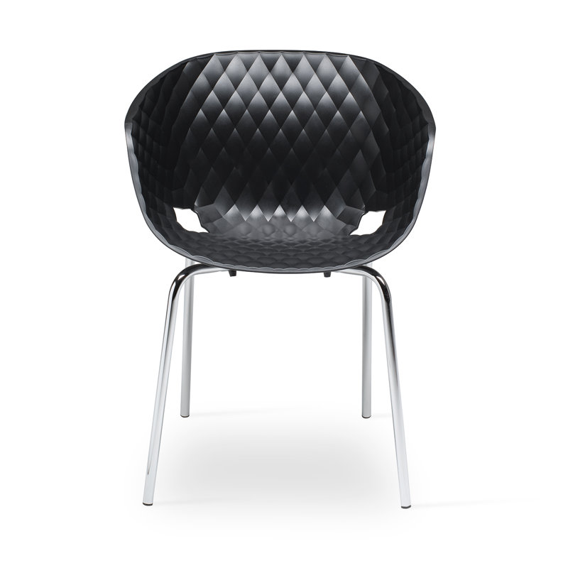 Chaise UNI-KA, Chrome, Noir