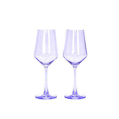 Lady Lavender Colored Wine Glass - Set of 2 - Stemmed