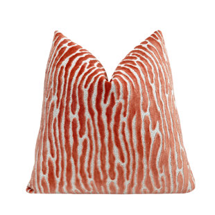 Housse de coussin décoratif rayée en velours
