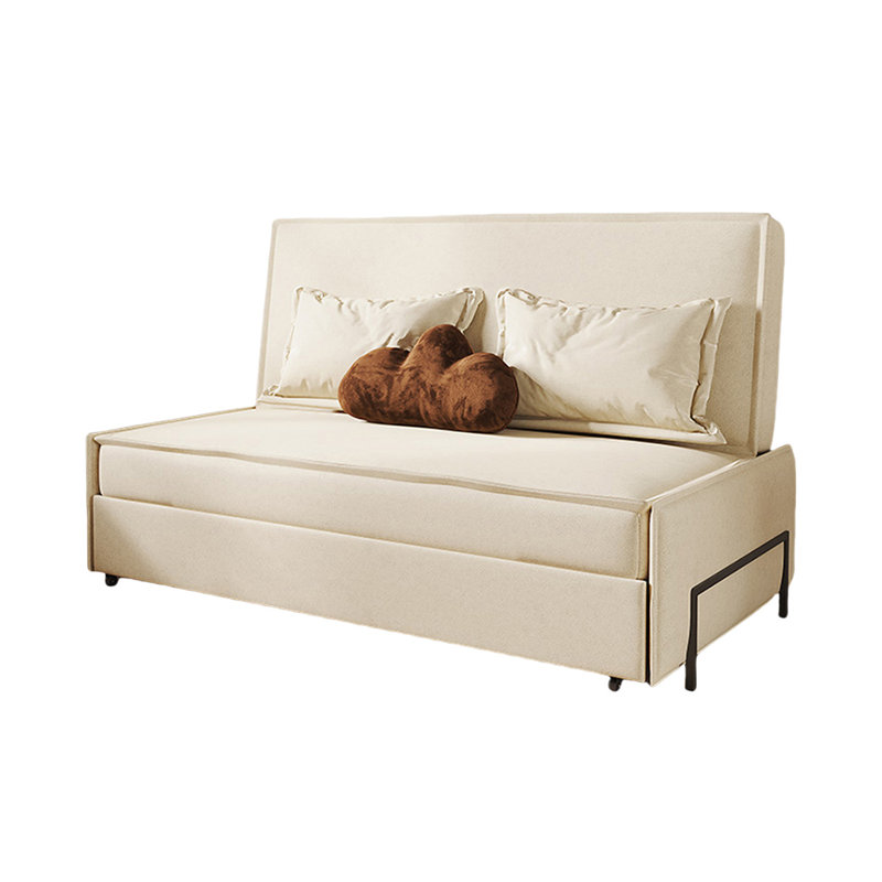 Canapé-lit en tissu beige mat 59,06 po, L 59,06 po x P 34,65 po x H 35,43 po