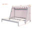 Structure de lit simple TG avec lit gigogne, tablette, tente et bande lumineuse - lit de jeu pour enfants en bois gris