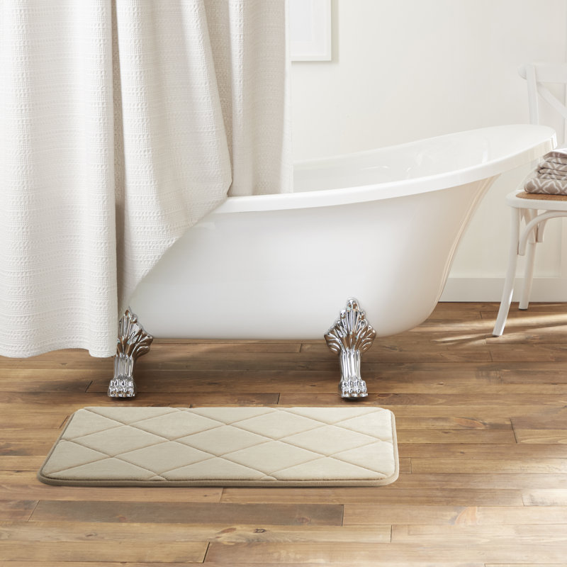 Haruhi Non-Slip Bath Mat, Taupe, 20" W x 30" L