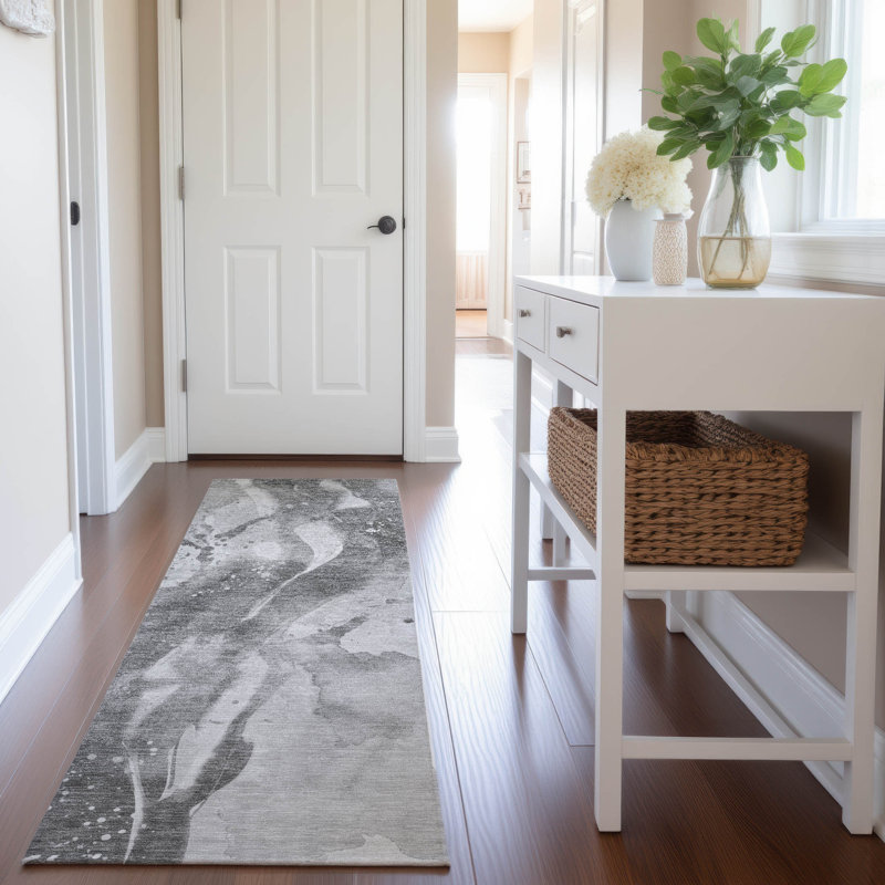 Premium Machine Washable Sykora AMF1523 Abstract Rug, Runner 2'3" x 7'6"