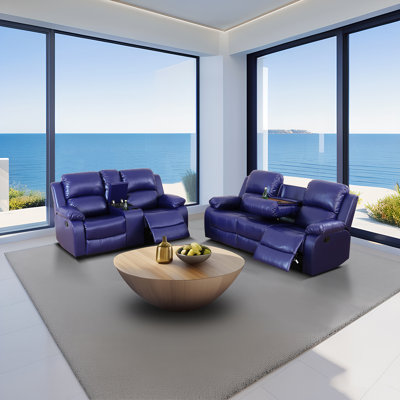 Faux Leather Living Room Set