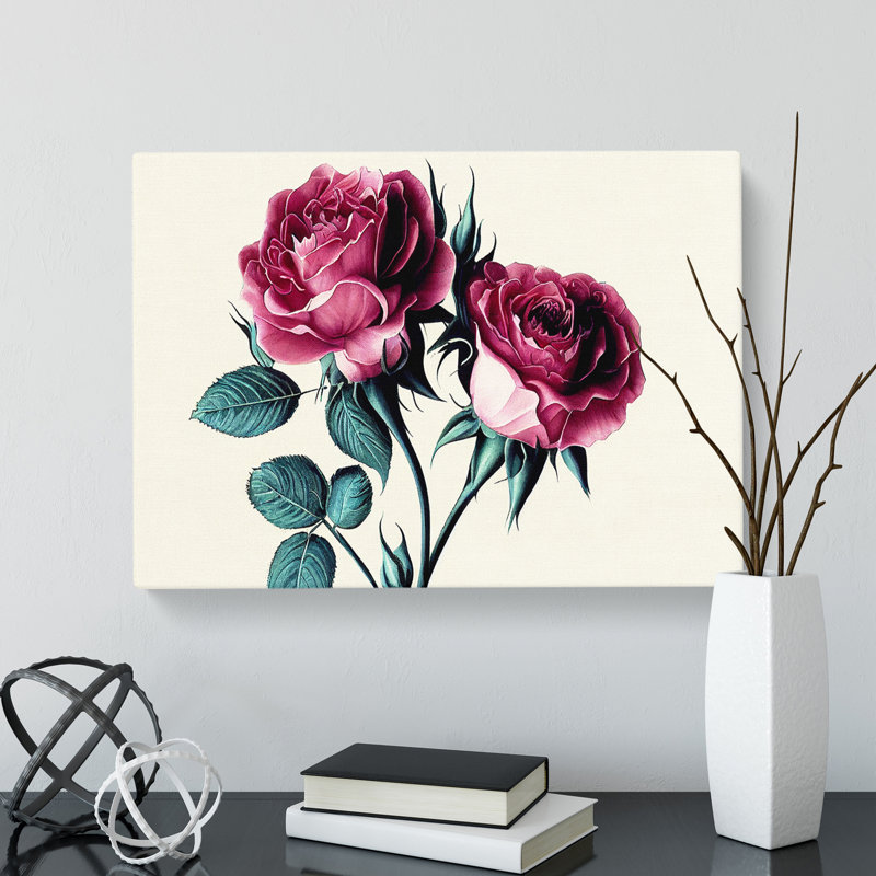 Timeless Rose Flowers - Wrapped Canvas, 35cm H x 50cm W x 3cm D