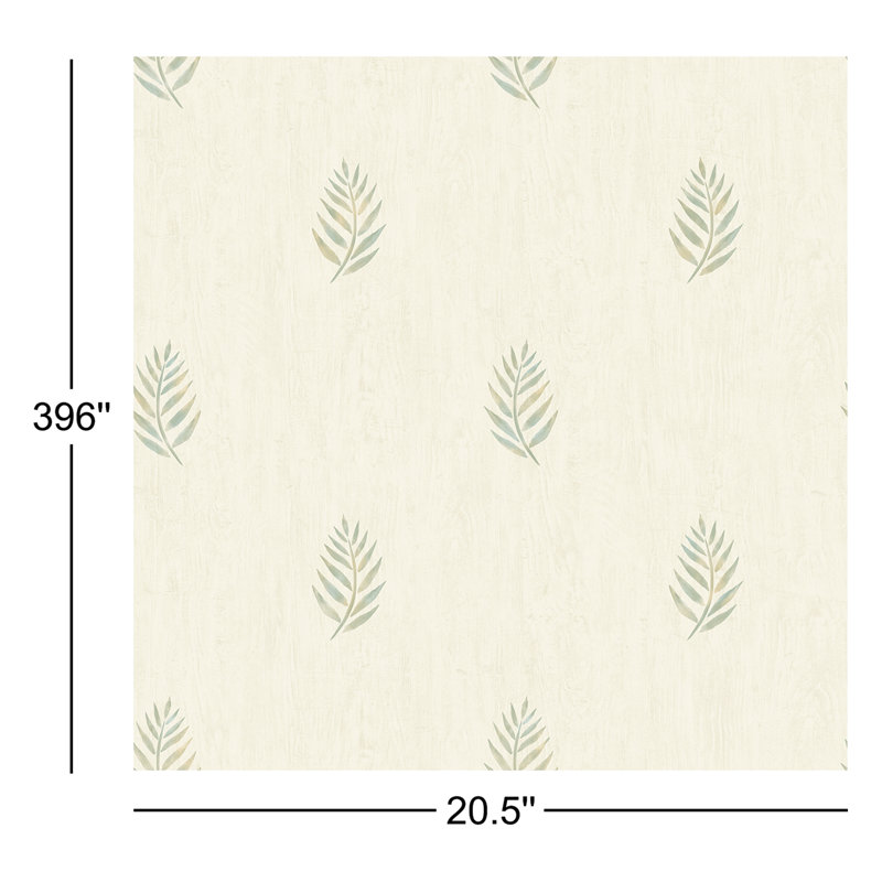 Rouleau de papier peint floral et botanique L 33 pi x l 20,5 po Stevenson Leaf, Olive