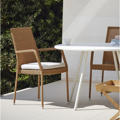 Newman Stacking Patio Dining Armchair with Cushion