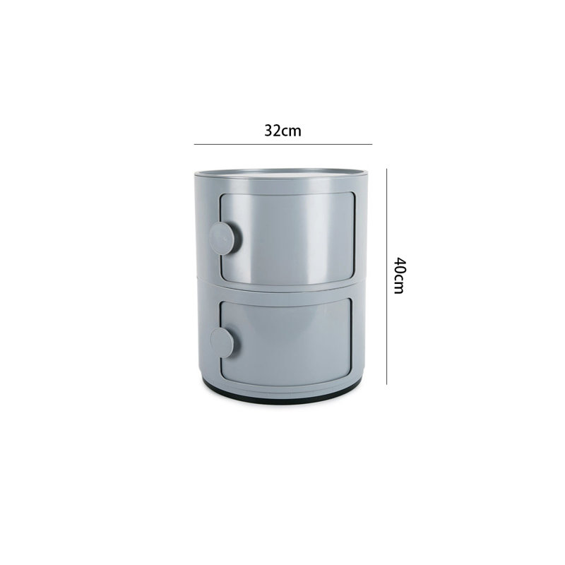 2-layer round storage cabinet with handles