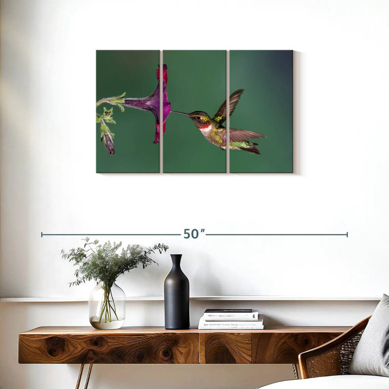 Nectar Brampt suçant un colibri, H 20 po x l 33 po