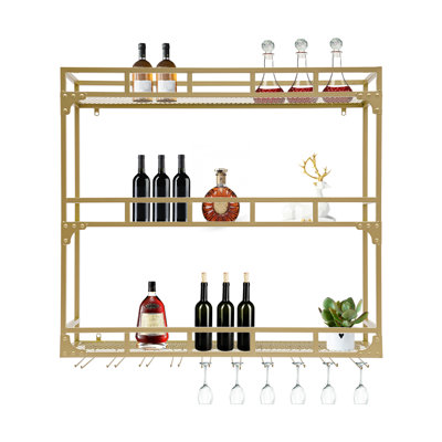 Wall Mounted Bottle Glass Holder by Prep & Savour