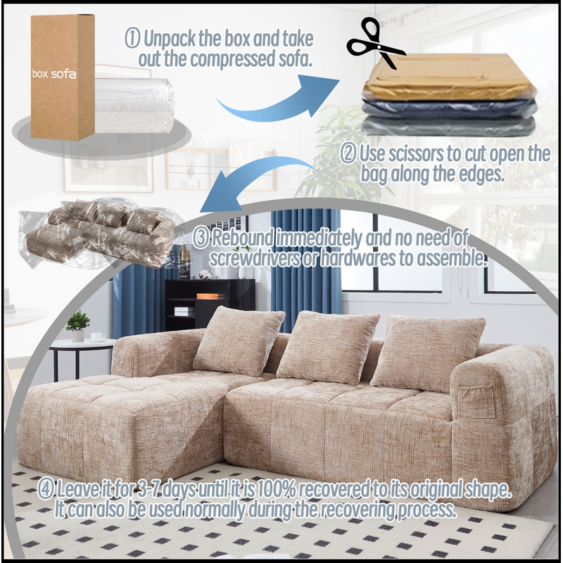 Canapé modulaire confortable avec poches latérales et installation innovante, Kaki