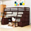 Full Loft Bed With Drawers, Shelves And Desk-1402373773