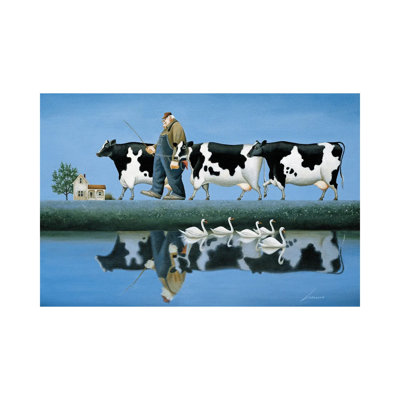 Delta Cows 1 Piece Wrapped Canvas Painting