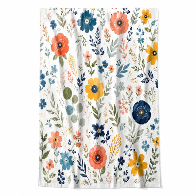 Serviette de plage florale 1Pcs, avec un imprimé botanique aquarelle vibrant avec des fleurs colorées et des feuilles vertes. Grande microfibre absorbante pour piscine, voyage, unisexe.