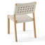 Chaises de salle à manger d'extérieur sans accoudoirs Looma, bois d'acacia avec assise et dossier en corde tissée à la main