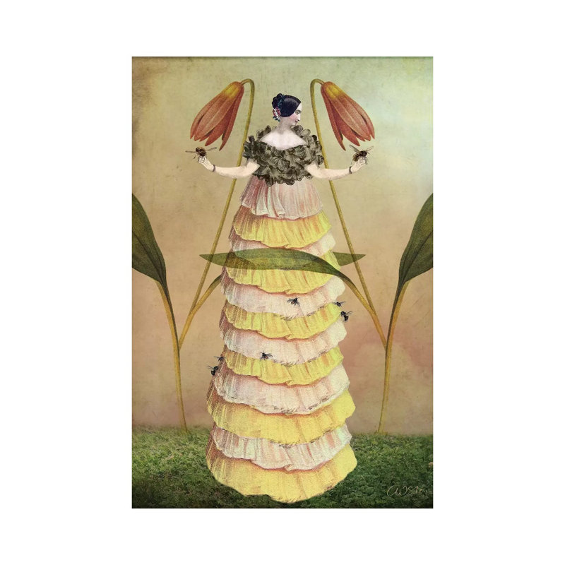 «Queen B» par Catrin Welz-Stein - reproduction, Toile tendue, H 18 po x l 12 po x 1,5 po, Pas de tapis