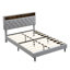 Base de lit plateforme avec tête de lit capitonnée, ports de chargement USB, poches de rangement-122511092-122511093