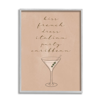Verre à martini Kiss French Dress Italian Party Caribbean par Birch & Ink - impression