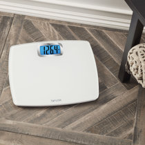 Taylor Digital Scales for Body Weight, Extra Highly Accurate 440 LB  Capacity, Thin Profile, Unique Blue LCD, Stainless SteelGlass Platform,  12.2 x