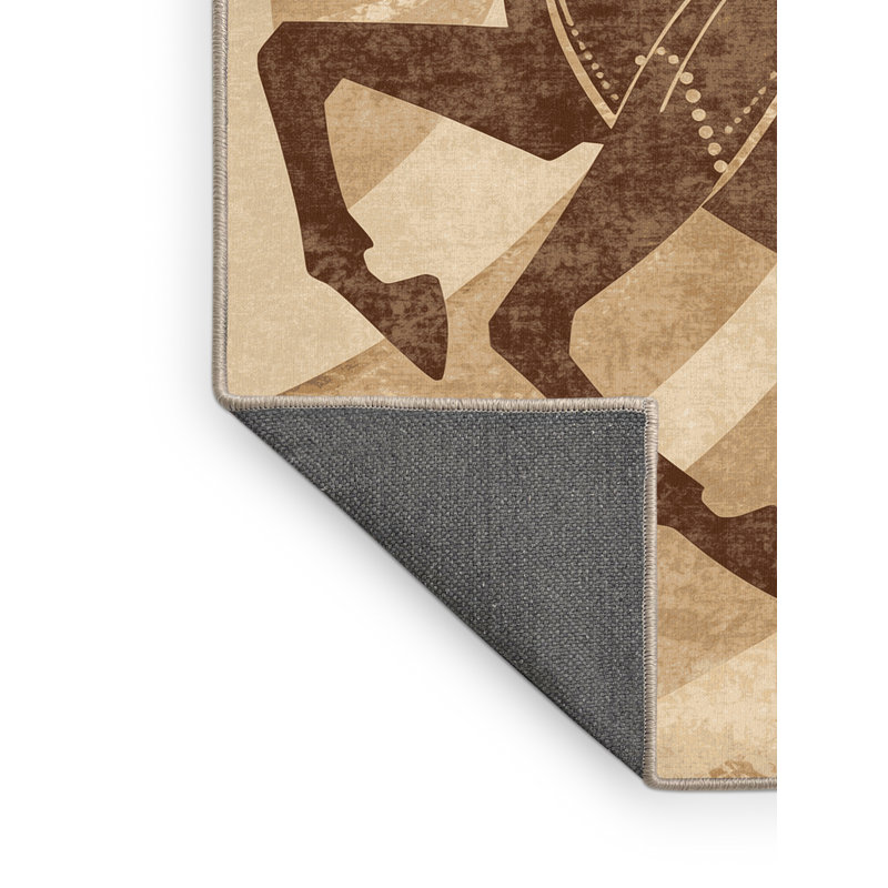 Tapis moelleux moelleux Art Deco Marvine Nuckelavee, 5 x 8