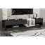 Meuble télé élégant et élégant avec solution de rangement parfaite, console multimédia à deux tons pour téléviseur de 80 po ou moins, meuble télé fonctionnel avec compartiment polyvalent pour le salon-425573564