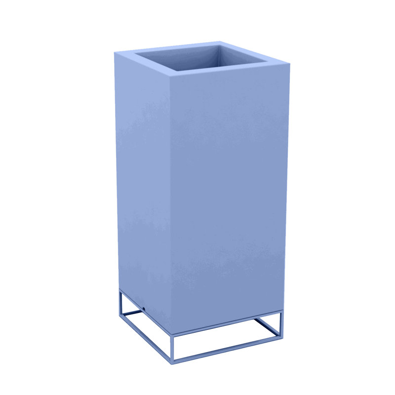 Vela High Resin Pot Planter, 39.25" H x 23.5" W x 23.5" D, Steel