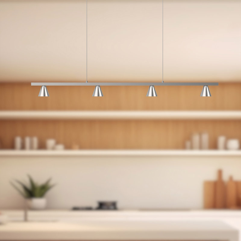 Dune 4 - Light LED Pendant, Brushed Nickel, 124.76" H x 36.88" W x 2.25" D