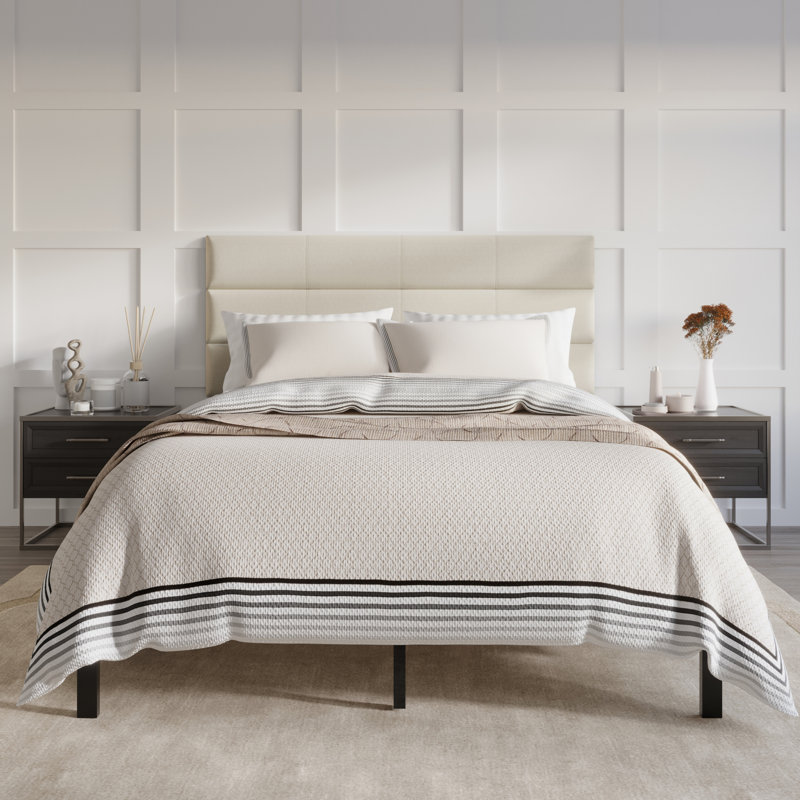 Candius Upholstered Panel Bed, Dove Gray, Twin