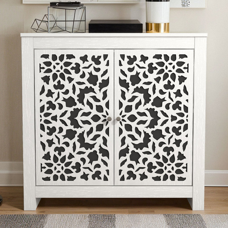 Arrastia 30.9" 2 Door Accent Cabinet, Pearl White Oak