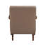 Chaise d'appoint moderne en cuir brun avec détails et fauteuil en bois haute mousse-670790002