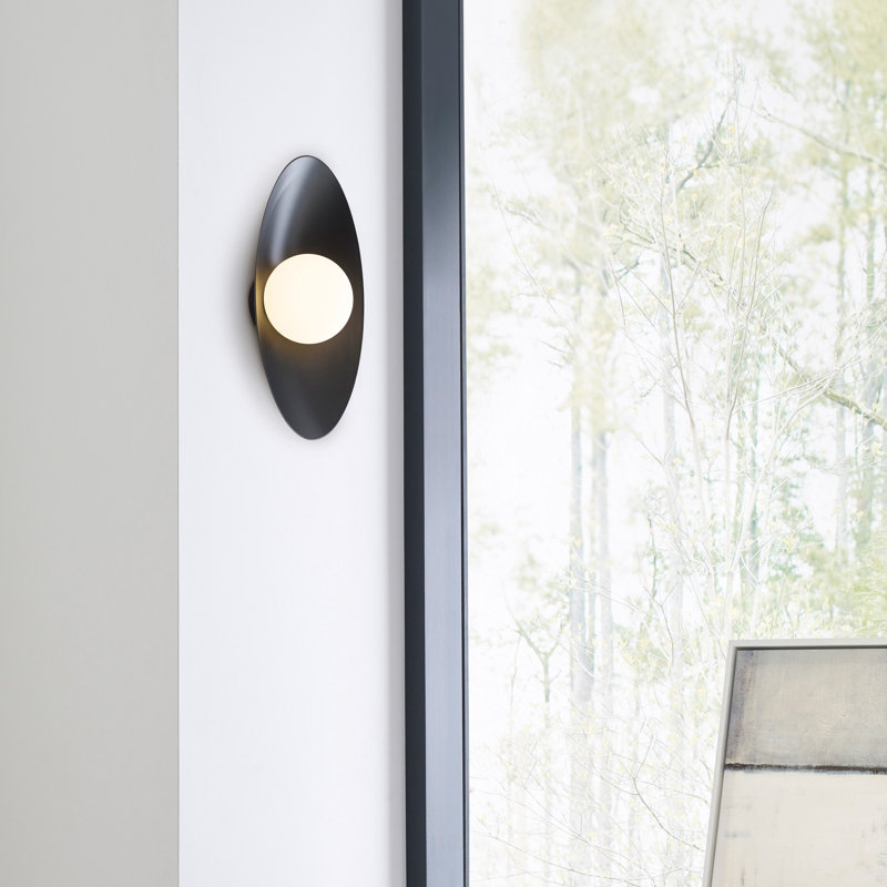 Joni 1 - Light LED Flush Mounted Sconce, Mattte Black, 16" H x 5.6" W x 8.6" D