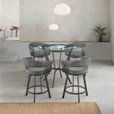 Naomi & Chelsea 4 - Person Glass Top Four Leg Dining Set