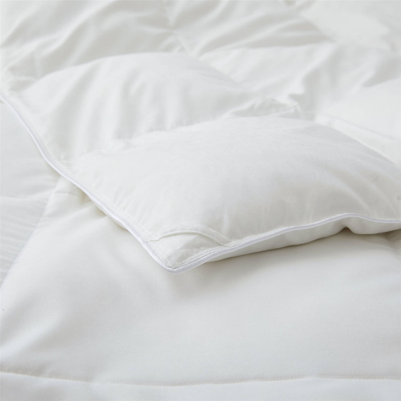 Premium All Season Down Feather Fiber Comforter Duvet Insert, California King, White