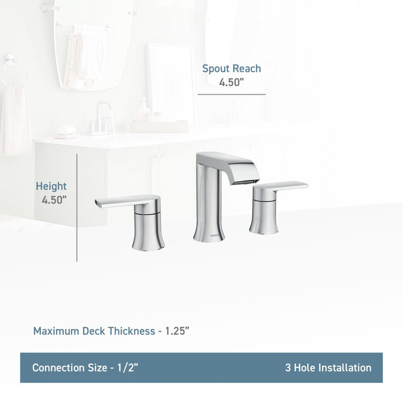 Moen Genta LX Two-Handle Widespread Bathroom Faucet Trim Kit, Valve Required, Chrome