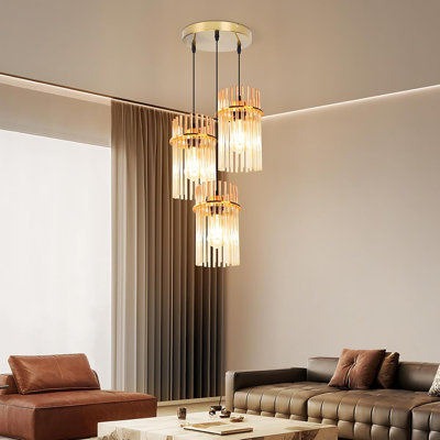 3-Light Cylinder Kitchen Island Pendant