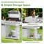 Barbecue portatif au propane en acier inoxydable avec brûleur latéral à 4 brûleurs et roues