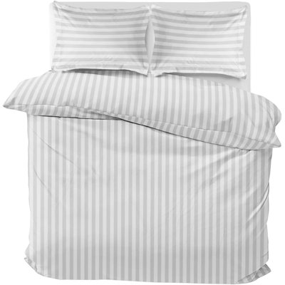 HIGH LIVING Cotton Striped Duvet Cover with Pillowcases