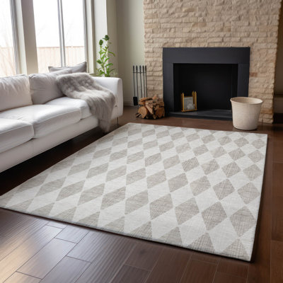 Premium Machine Washable Cerrito AMF578 Beige Rug