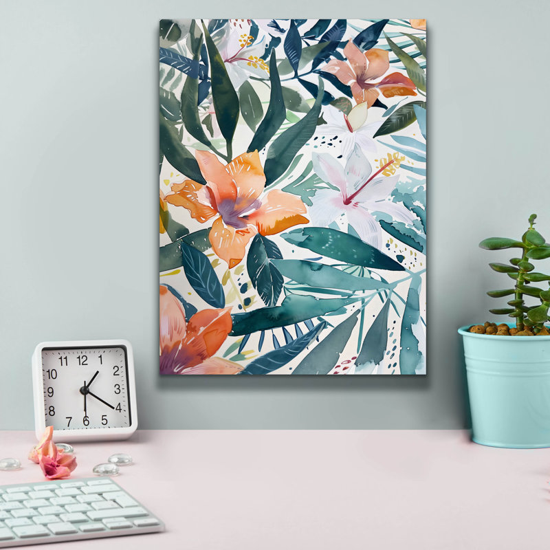 Art mural sur toile Epic Graffiti «Watercolor Floral 9» par Andreas Magnusson, H 16 po x l 12 po x P 0,75 po