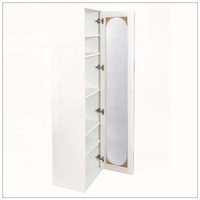 Tall Display Cabinet with Glass Door and 6 Shelves