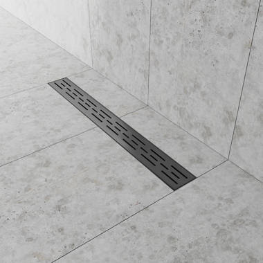 4~ Tile-In Square Shower Drain in Black Stainless DT062412-KS