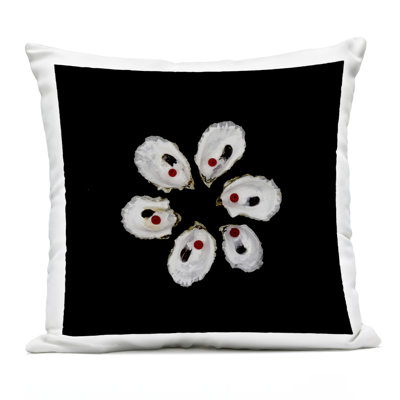 Oyster Shells Symmetry Outdoor Printed Pillow, design by Beth Adoette