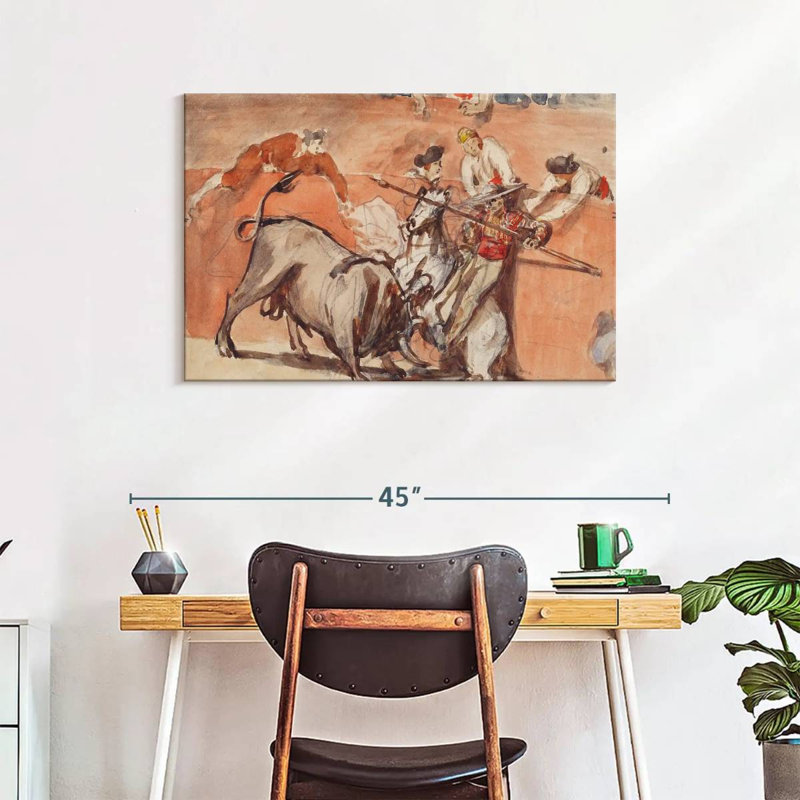 Brampt Bullfight 1865, 24" H x 36" W