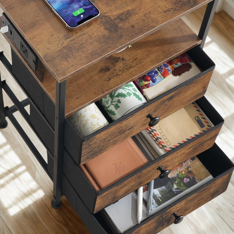 Andamo 39cm W Metal Bedside Table