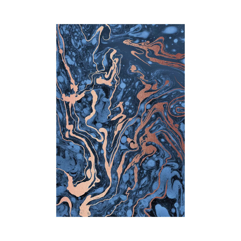 Blue Marbling by Nancy Mckenzie - Wrapped Canvas Gallery-Wrapped Canvas Giclée, 20.32 cm H x 30.48 cm W